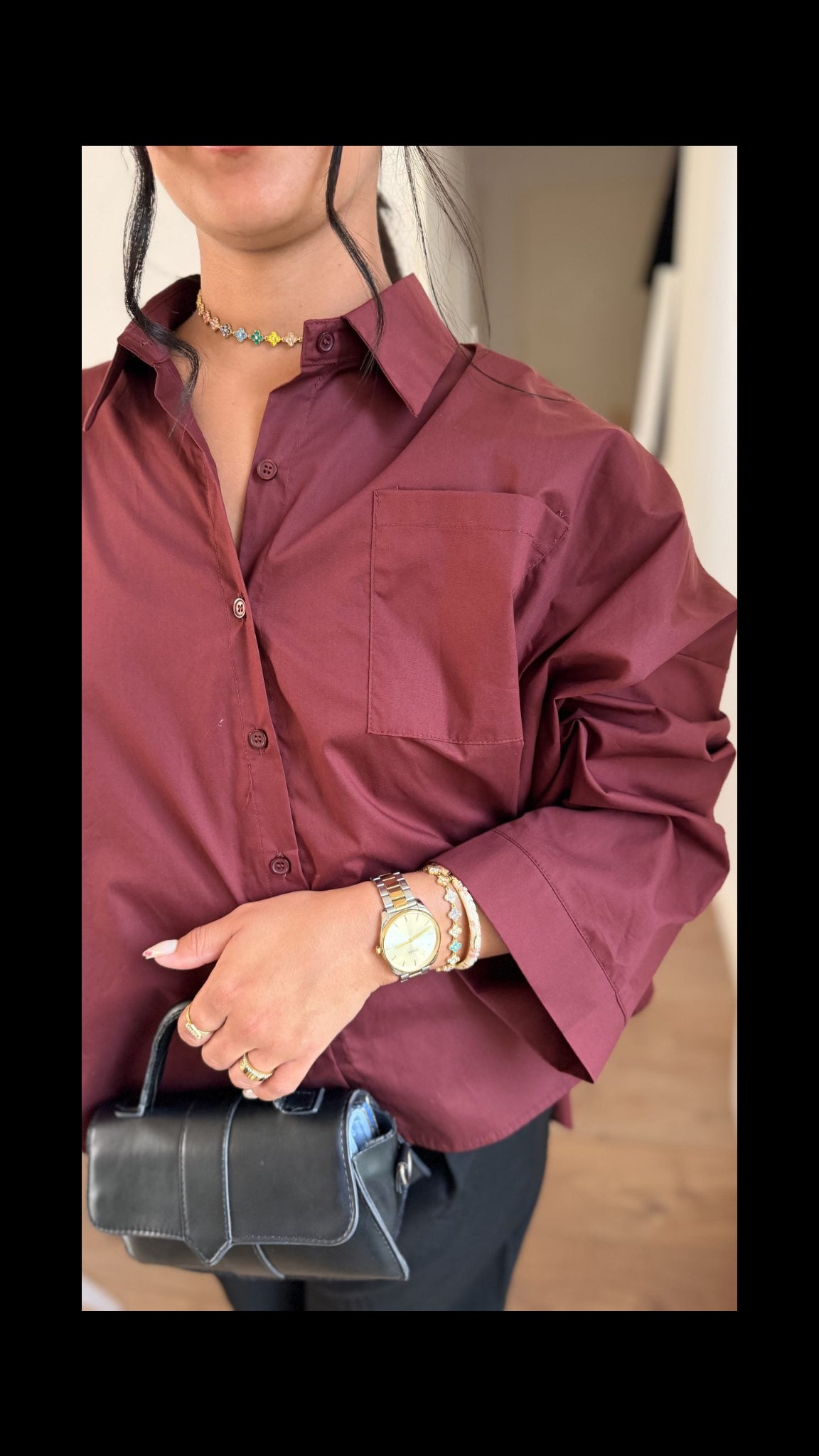 Chemise Leya bordeaux - Maison Nooria