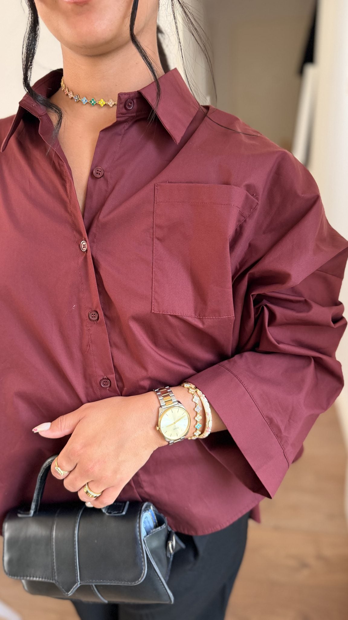 Chemise Leya bordeaux - Maison Nooria