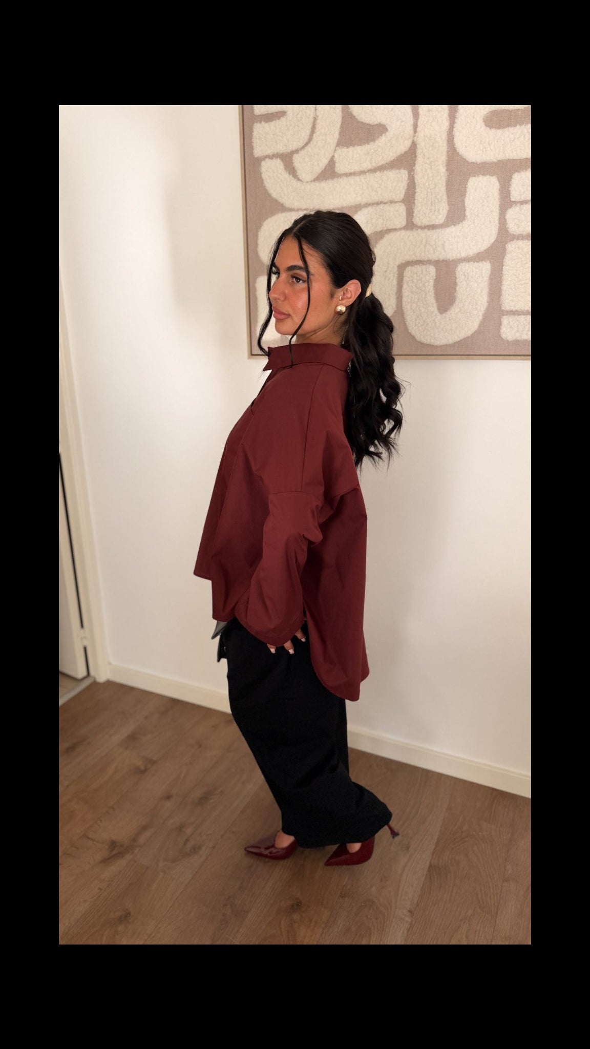 Chemise Leya bordeaux - Maison Nooria
