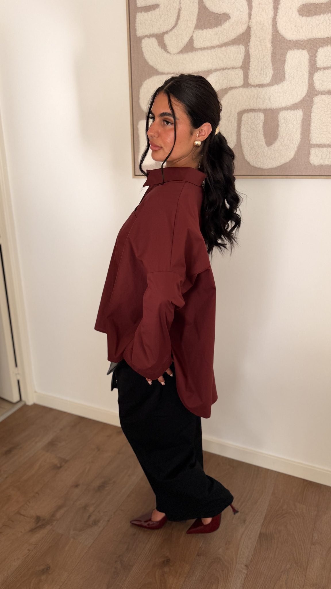 Chemise Leya bordeaux - Maison Nooria
