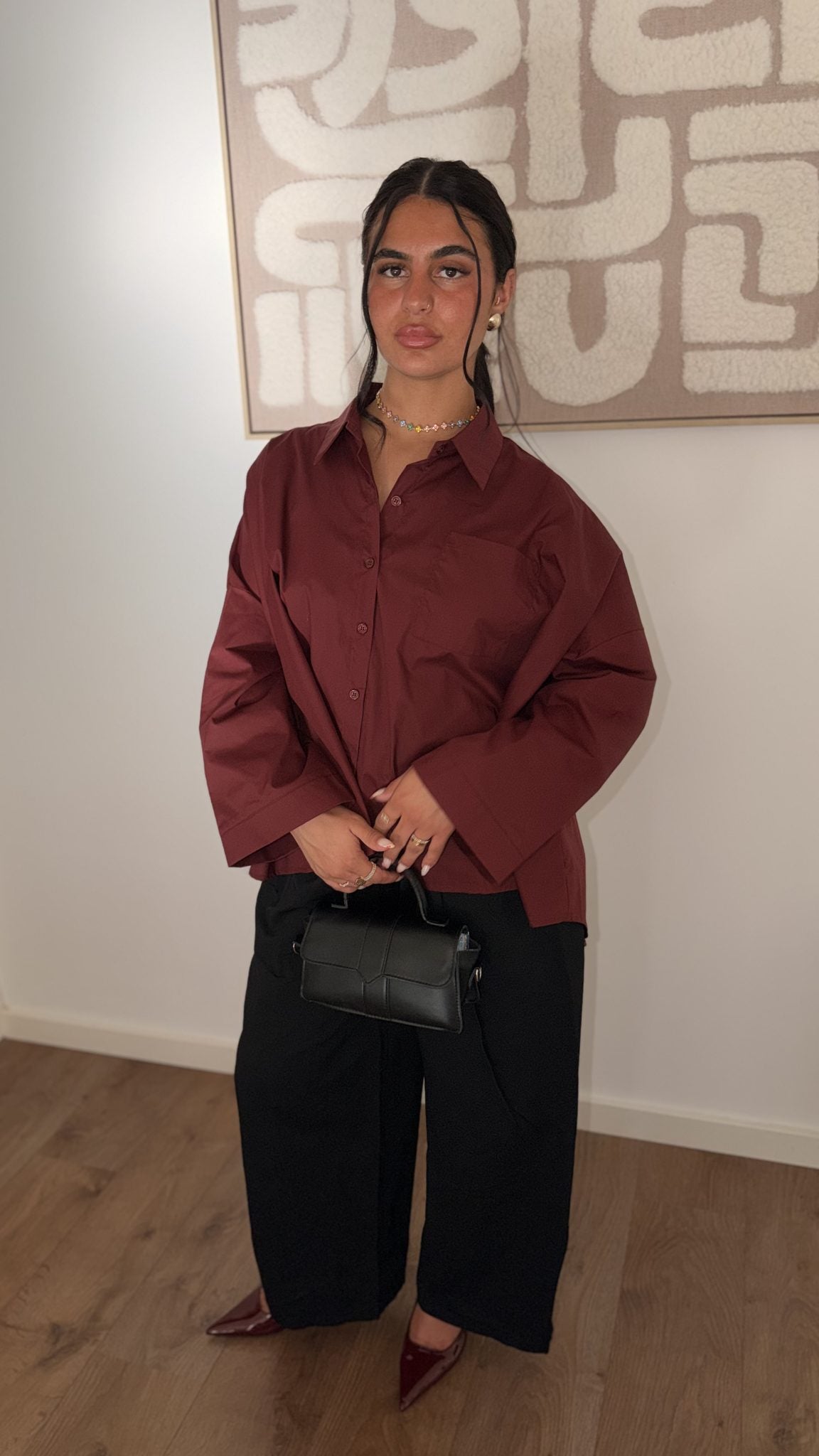 Chemise Leya bordeaux - Maison Nooria