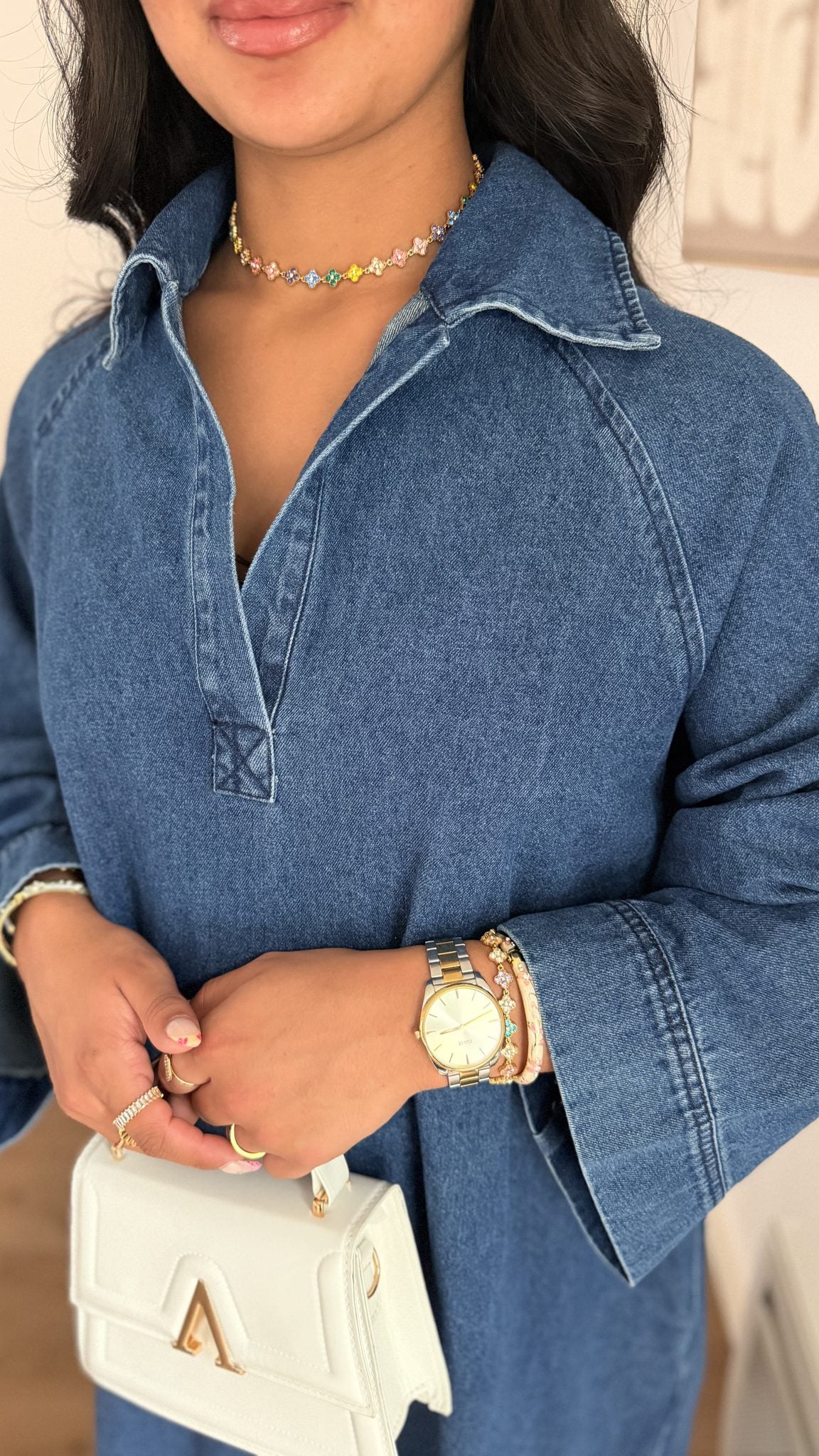 Robe Maya en jeans bleu - Maison Nooria