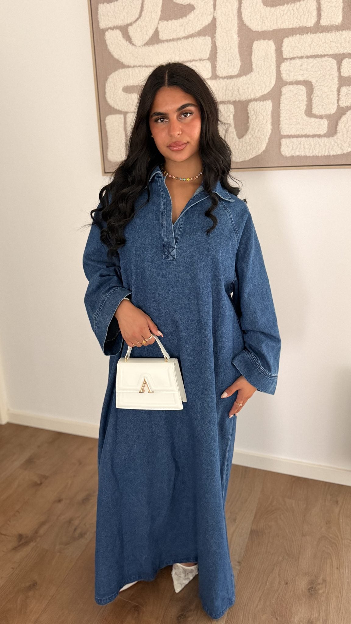 Robe Maya en jeans bleu - Maison Nooria