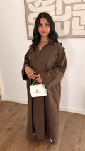 Robe Maya en jeans marron - Maison Nooria