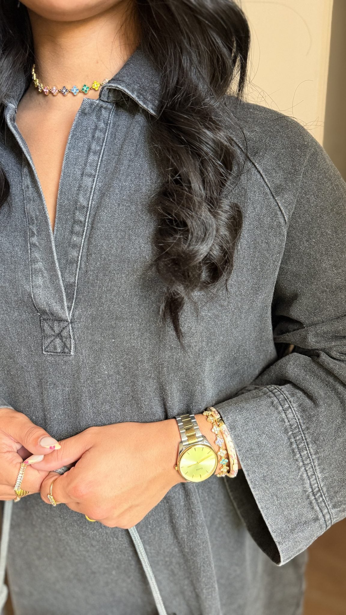 Robe Maya en jeans noir  — Maison Nooria