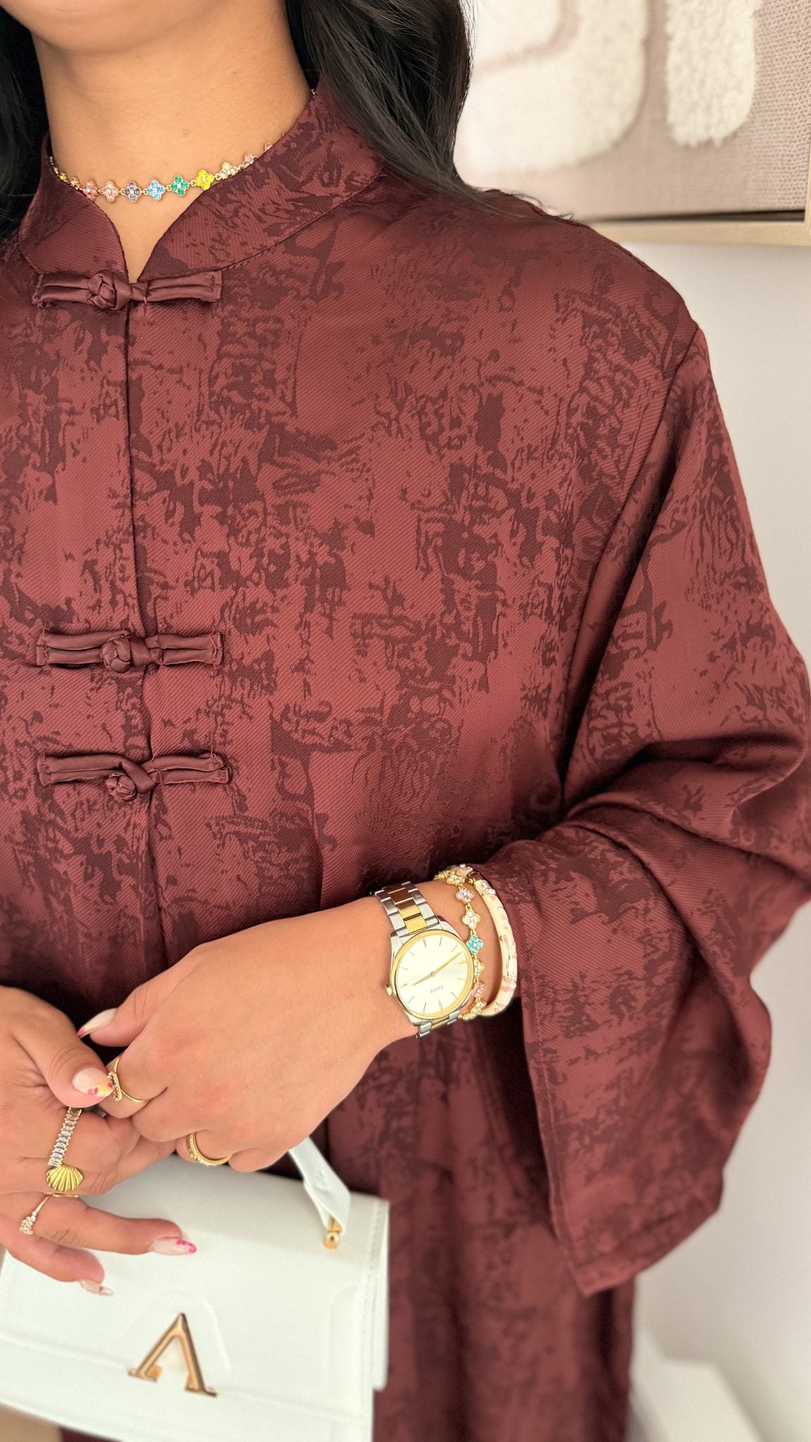 Robe opale Bordeaux  - Maison Nooria
