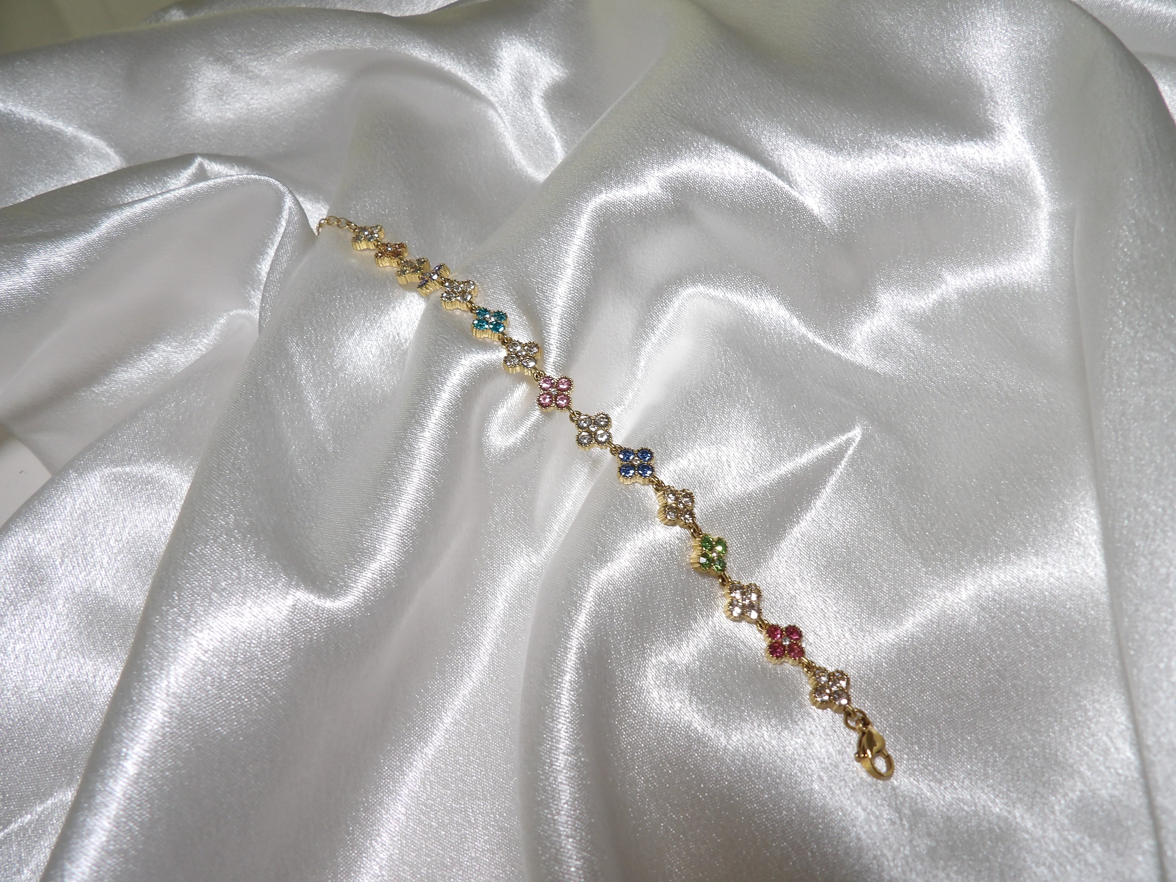 Bracelet trèfle pastel